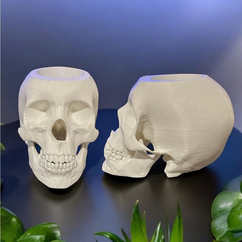 3D Printed Skull Plant or Candle holder